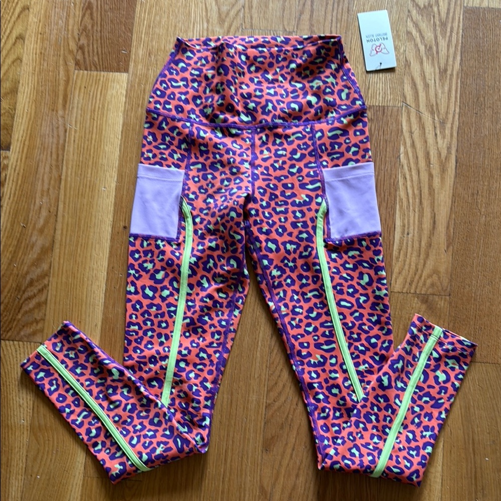 Orange and Purple Leopard Print Leggings